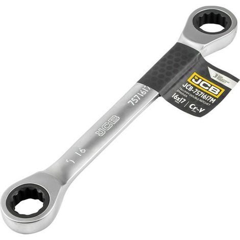 Llave de anillo doble con trinquete 16x17mm
