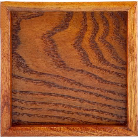 Plateau de service carré en bois massif pour café, restaurant, sushi, snacks, thé (12,5 x 12,5 cm) (1/5)