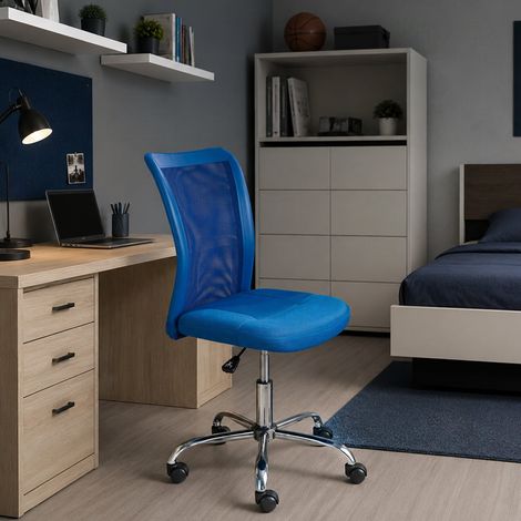 Silla con Ruedas Falerna, Silla de Oficina Ajustable, una Silla, 5 Ruedas, azul (1/5)