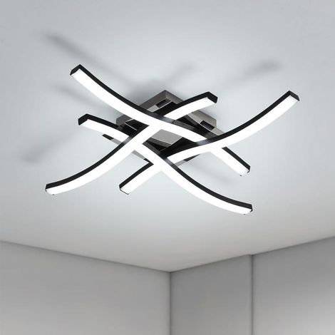 Modern 24W black LED ceiling light, cool white lighting for living room, bedroom, kitchen (1/4)