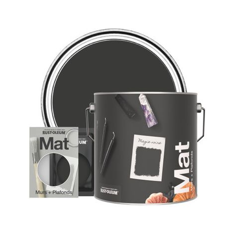 Rust-Oleum Peinture pour murs et plafonds mate lessivable - Magie noire (1/3)