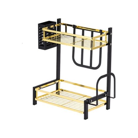Aufbewahrungsregal für Küchengewürze, Utensilien-Organizer, Komplettpaket – zwei Schichten, 30 x 20 x 40 cm