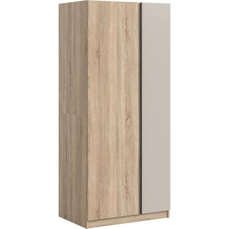 Oakland Kleiderschrank 2 Türen Eiche Dekor, Kaschmir Dekor.