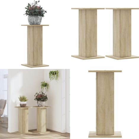 vidaXL Pflanzenständer 2 Stk. Sonoma-Eiche 30x30x60 cm Holzwerkstoff (1/5)