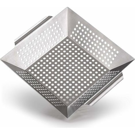 Cesta de acero inoxidable para barbacoa, cuenco para barbacoa apto para todo tipo de barbacoas (1/5)