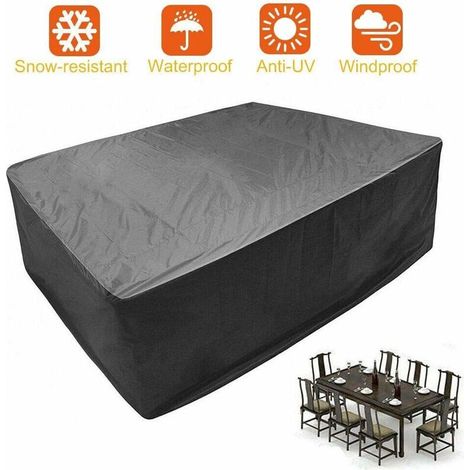 Housse salon de jardin étanche, bâche housse salon de jardin 242162100 cm, compatible avec les grandes tables ovales ou rectangulaires avec chaises - RW (1/5)