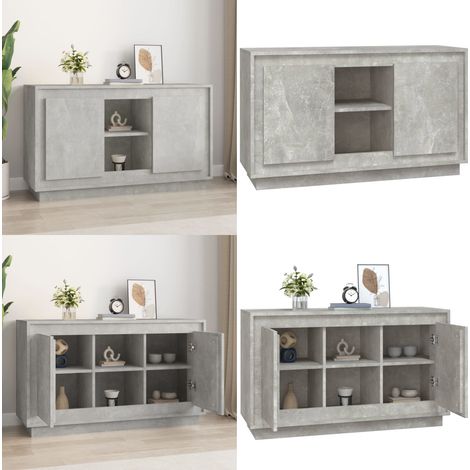 Sideboard Betongrau 102x35x60 cm Holzwerkstoff - Schreibtisch - Sideboard - Wohnzimmerschrank - Regal - Holzschrank - Home & Living (1/5)