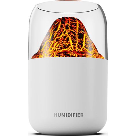 Tragbarer Luftbefeuchter, 300 ml, cooler kleiner Vulkan, LED-Nachtlicht – USB – Luftbefeuchter für den Schreibtisch, 2 Modi, Farbwechsel – Luftbefeuchter mit Stimmungslicht (1/5)