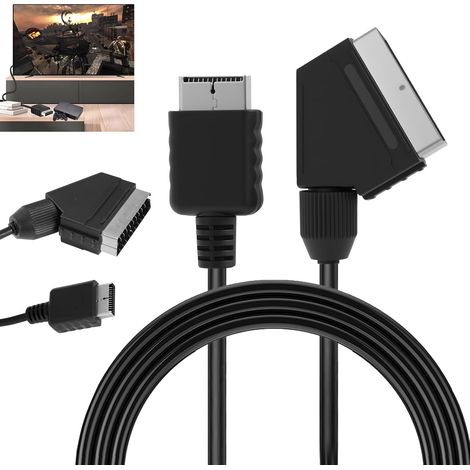Convertisseur péritel vers HDMI Adaptateur audio vidéo tout-en-un avec entrée péritel et sortie HDMI Alimenté par USB HD 720p/1080p pour HDTV, STB, VHS, Xbox, PS3, Sky, Blu-Ray 1,8 m (1/5)