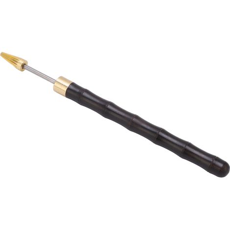 Rouleau à teindre en acier inoxydable (manche en ébène), stylo à teindre les bords du cuir - Outils de maroquinerie DIY (1/5)