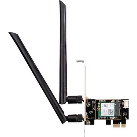D-Link DWA-X582 Carte PCIe WiFi 6 AX3000 avec Bluetooth 5.0, MU-MIMO, bibande, antennes détachables à Gain élevé, WPA3, avec Support de Profil Bas, Compatible avec Windows (1/2)