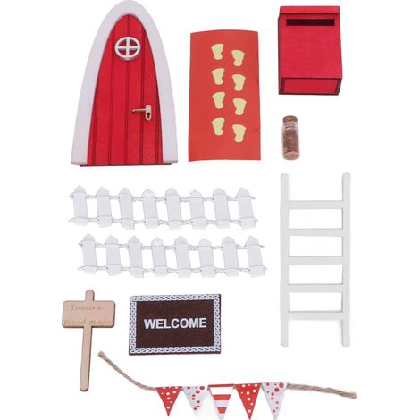 Puppenhaus-Weihnachts-Feentür-Set, Mini-Holz-Bastelset für Kinder zum Selbermachen, für Märchenerziehung und Lernen (1/5)