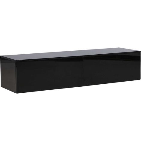 Fristad meuble tV 2 tiroirs muraux noir. (1/4)
