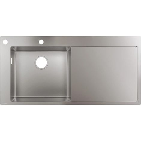 S718-F450 Évier encastré 450avec égouttoiravec 2 trou s pour robinet acier inox