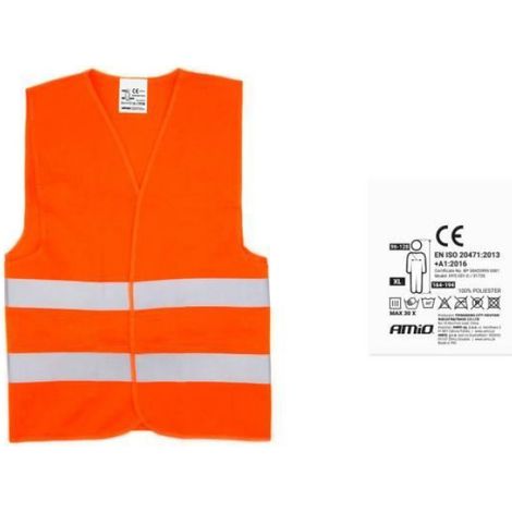 Gilet Avertisseur - Orange - Haute Visibilité - Norme EN ISO 20471 Classe 2 - Pour Travaux Extérieurs et Chantiers - 1 Pièce