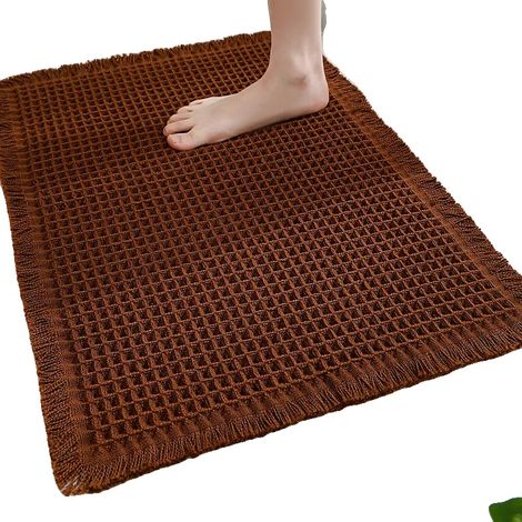 Tappetino da bagno antiscivolo, ultra assorbente, 50x80 cm, marrone caffè. (1/2)