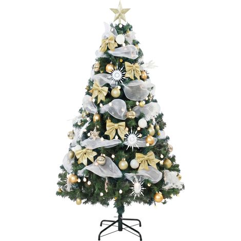 HOMCOM Albero di Natale 180cm con 200 Luci LED Bianco Caldo e 8 Modalità (1/3)