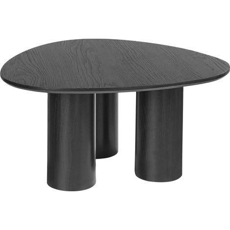 Soggiorno Triangolo Retro Tavolino da caffè MDF simil-legno carta stagnola nero Dacoma
