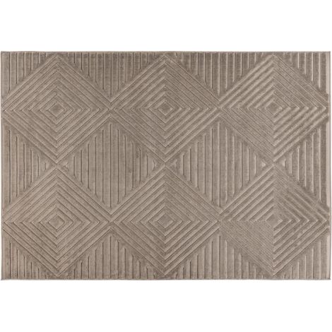Rio - tapis rectangulaire motif géométrique - intérieur et extérieur - taupe (1/5)