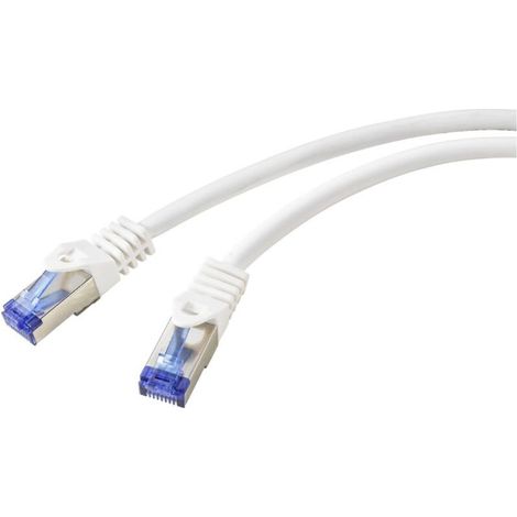 Online Store RF-6830450 RJ45 Câble réseau, câble patch CAT 6a S/FTP 0.50 m blanc 1 pc(s) W935533 (1/4)