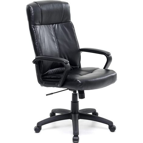 Poltrona per ufficio Direzionale mod. Master eco pelle colore nero 62x65x110 cm (1/3)