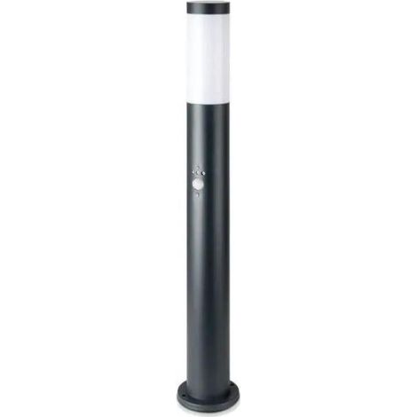 Borne d'extérieur anthracite avec détecteur de mouvement – Hauteur 80cm – IP44 – Pour ampoule E27 jusqu'à 60W – Économie d'énergie