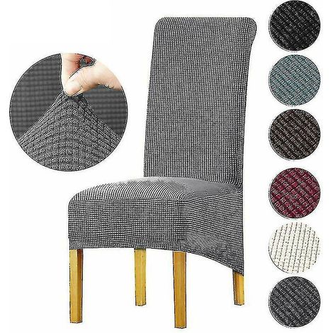Housses de chaise extensibles universelles, housse de chaise amovible pour salle à manger, beige (1/4)