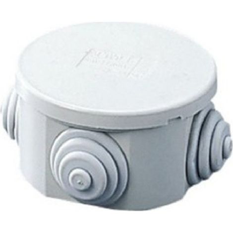 TrAdE Shop Traesio - Scatola Stagna Cassetta Rotonda Coperchio A Pressione 80x40mm Ip44 Con Passacavi - (1/3)