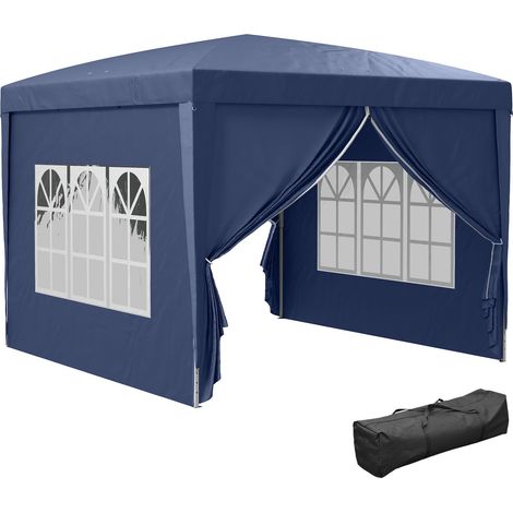 Tonnelle Barnum Tente de réception Pliante 3 x 3 x 2,58 m avec fenêtres + Sac de Transport Bleu produit de qualité avec garantie satisfait ou remboursé