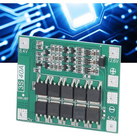 Carte de Protection 40A pour Batterie Li-ion 18650, Module de Charge Équilibrée 12.6V-13.6V (1/5)