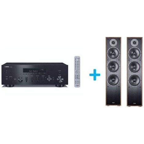 Verstärker- und Lautsprecher-Set - YAMAHA - R-N600A - Schwarz - Magnat Monitor S70 Nussbaum - Hi-Fi