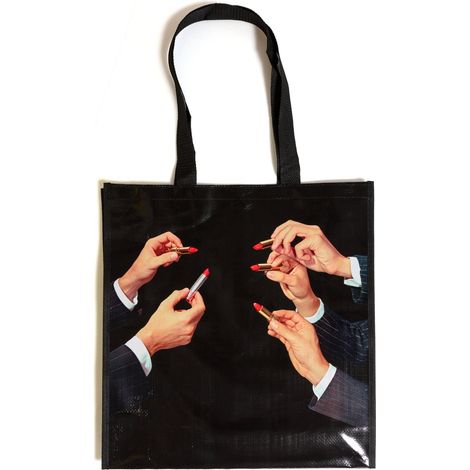 Shopper Bag Mini Lipstick 18x20x10 cm Nero SELETTI