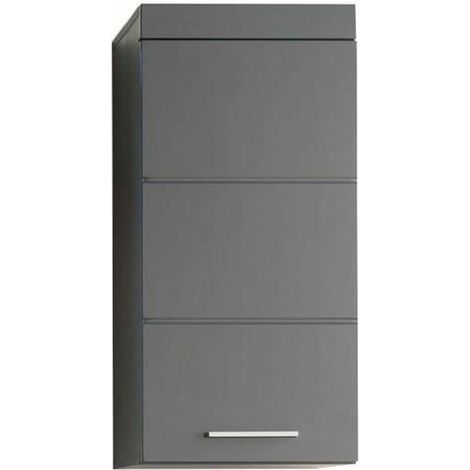 Trend-Team Amanda Hochschrank Badezimmer Grau Hochglanz