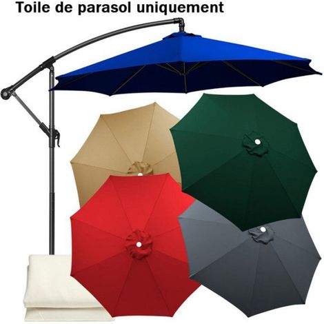 Toile De Parasol De Remplacement - Polyester 160 G M2 - UPF 30 - Pour Parasol 3 M Avec 8 Baleines - Rouge (1/5)