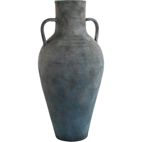Jarron Terracota 33X33X69 Envejecido Gris (1/4)
