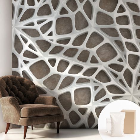 Papier peint intissé classique moderne pour salon et chambre à coucher Décoration rapide avec colle Réseau géométrique 250x250 cm (1/5)