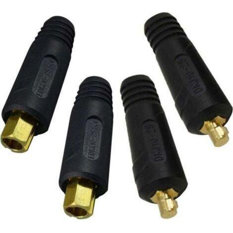 WP-17/18/26 200amp Welding Cable Panel Connector Plug Quick Connect Dinse 4 Pieces (1/4)