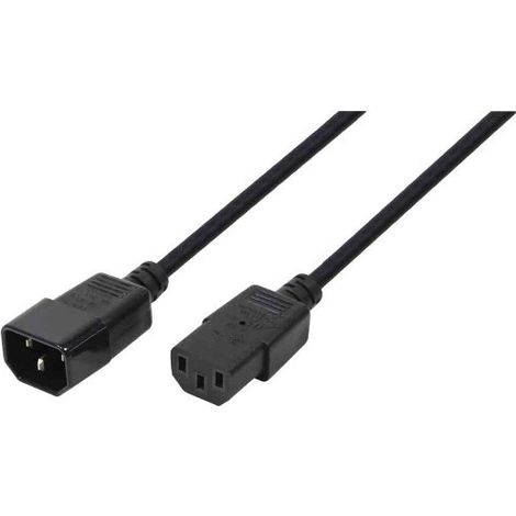 LogiLink 1,8 m IEC C14 auf C13 230 V 10 A Schwarzes PC VDE-Verlängerungskabel