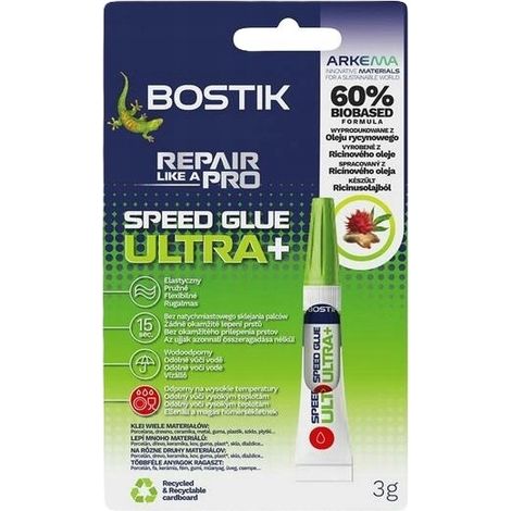 Bostik Speed Glue Ultra+ colla universale per riparazioni 3 ml 1 pz. (1/2)