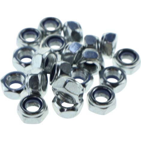 20 écrous Nyloc M8, écrous hexagonaux en acier, écrous autobloquants à insert nylon, écrous autobloquants pour boulons et vis (couleur acier) (1/5)