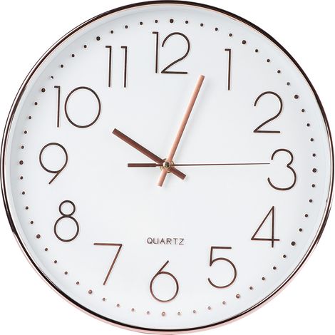 Grande Horloge Murale Silencieuse à Quartz, Décoration pour Salon Bureau Chambre (Or Rose) (1/5)