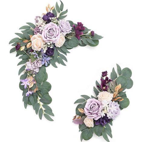 Arche Fleur Artificielle - Décoration Murale pour Mariage et Événements - 30 x 40 cm - Fleur en Soie - 2 Pièces (1/5)