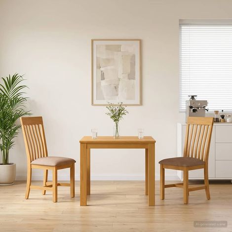 vidaXL Ensemble de salle à manger 3 pc Gris Bois de chêne massif (1/5)