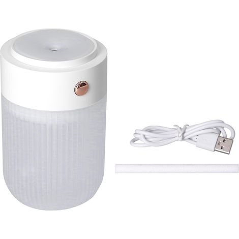 Tragbarer Mini-Luftbefeuchter mit Kaltvernebelung, 250 ml, USB-Anschluss, ultraleiser Diffusor mit farbigem Nachtlicht, Weiß (1/5)