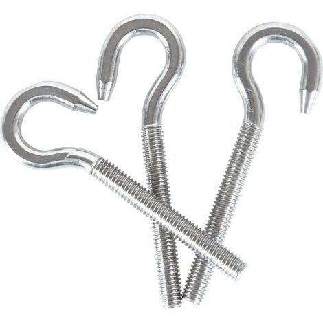5 Stück M10 304 Edelstahl Rundkopf-Hakenaugenschraube - Crezuo