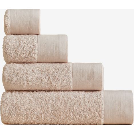 Jeu de 4 serviettes en coton et lin Markel SKLUM Rose pâle