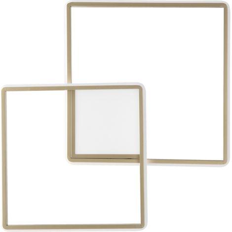 Plafoniera LED DOWEL 55x7 cm in metallo verniciato oro (1/3)