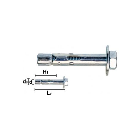 ANCORANTE ACCIAIO MAURER PLUS C/VITE Ø10X 80MM T.E.8.8 M8X80 "33030" MSA