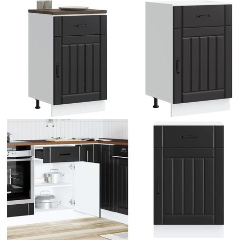 vidaXL Küchen-Unterschrank Lucca Schwarz Holzwerkstoff (1/5)
