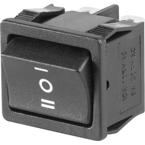 Interrupteur à bascule TRU COMPONENTS TC-R13-33D-02 1587521 250 V/AC 6 A 2 x On/Off/On permanent/0/p